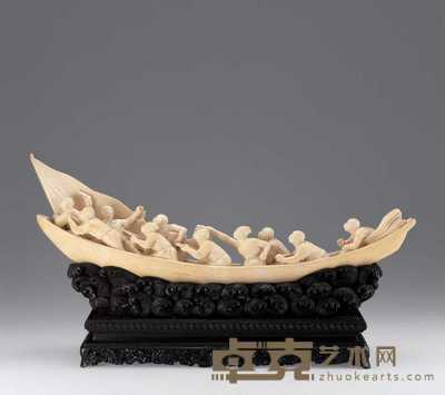 现代 象牙雕人物摆件 长59.5cm